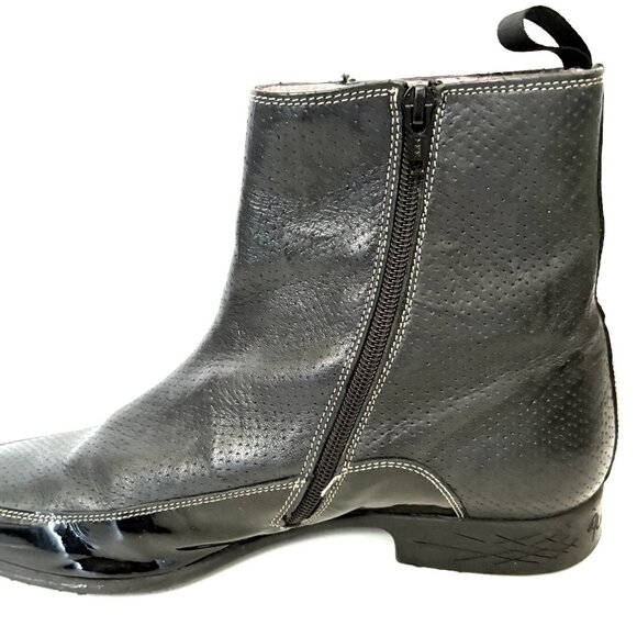 JOHN FLUEVOG Vintage Eastwood Style & Grace Boot Men Size 10 Soft Black Leather - Picture 5 of 13